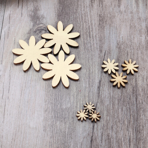 50Pz Legno A Forma Fiore Per E Nozze 1