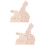 2 Set Figurine Coniglio In Legno Per 9