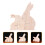 2 Set Figurine Coniglio In Legno Per 11