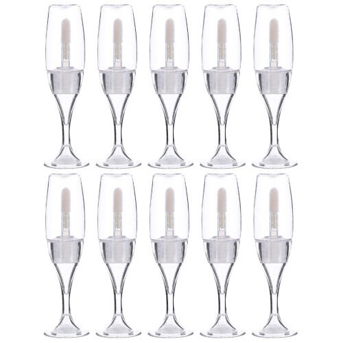 10Pz Flacone Lip Gloss Trasparente Design Calice