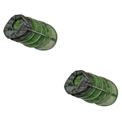2Pz Rete Pesca Portatile Verde Con Fissaggio 2