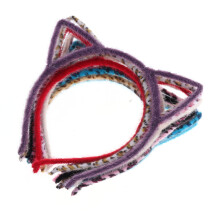 12Pz Cerchietti Colorati Con Orecchie Gatto Per Decorare