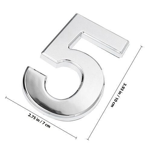 10Pz Numeri Adesivi Per Casa 0-9 Argento ABS Resistente E Decorativo 1