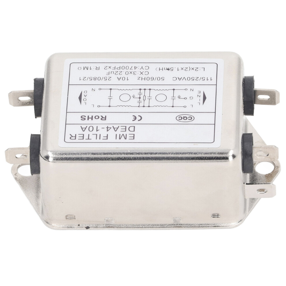 Power Emi Filter Noise Suppressor 115/250V 10A Single Phase Audio Purifier 9411370471764