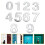 10Pz Numeri Adesivi Per Casa 0-9 Argento ABS Resistente E Decorativo 5