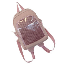 Japanese School Girl Small Backpack Clear Animes Pin-Pink