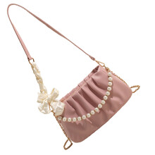 Sac à bandoulière en cuir PU pour femmes, sac nuage doux,-Rose