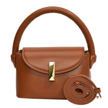 Compact PU Leather Crossbody Bag Shoulder Bags Small-brown