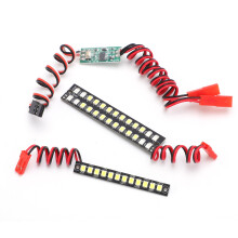 Faixa de luz LED de alto brilho para chassi RC, fácil de instalar, com diodos brancos e vermelhos e modos de iluminação intermitente e pulsante,