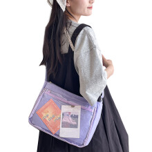 Durchsichtige Umhängetasche für Damen im japanischen Stil,-Lila