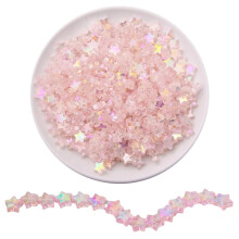 Lot de 300 perles charmantes en acrylique en forme de cœur et d'étoile, idéales pour la création de bijoux. Perles transparentes en acrylique