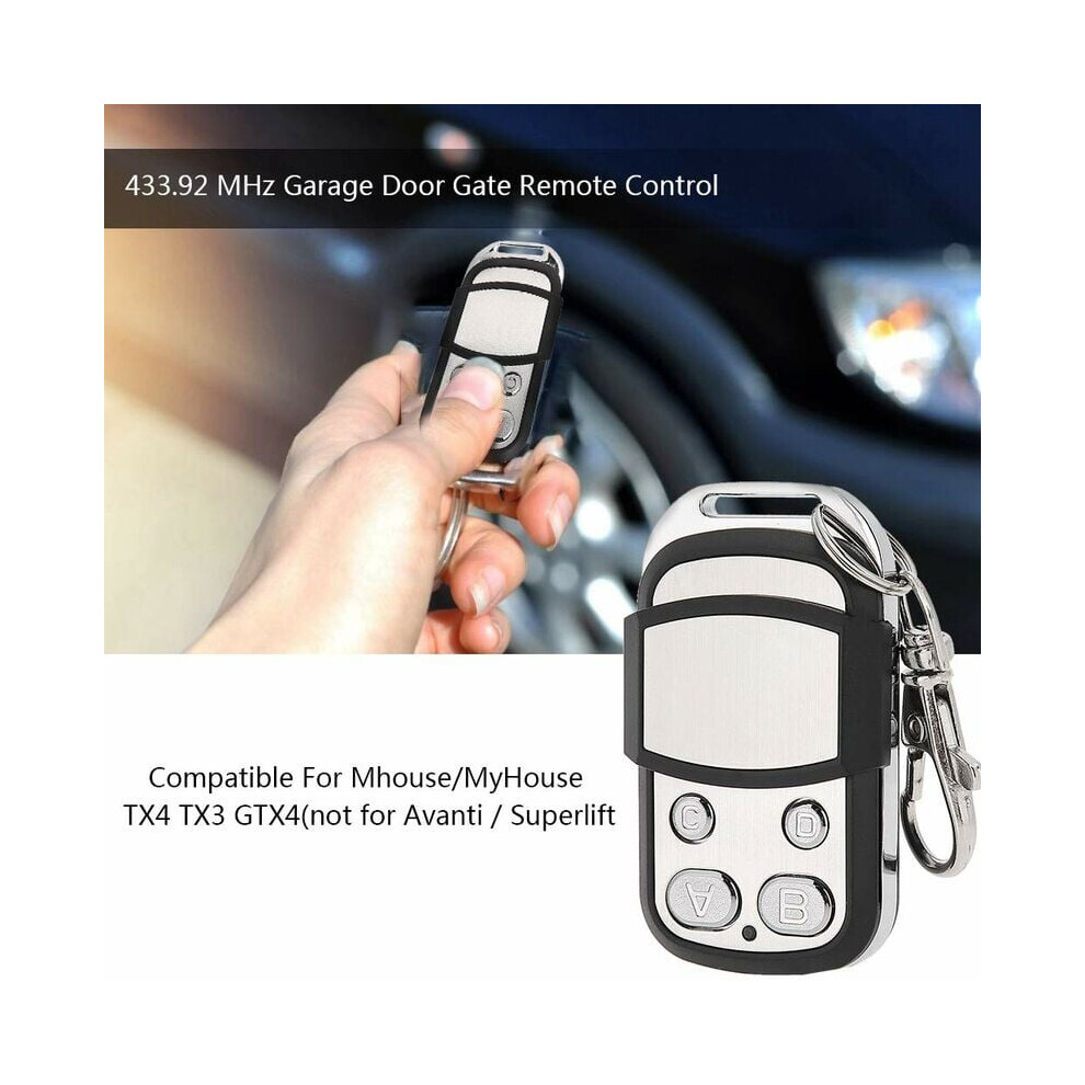 Garage Door Opener Universal Cloning Remote Control Key Fob, Fixed Frequency Cloner For Car Garage Door Gate 433Mhz, Anti-Theft Protection With 9169997187505