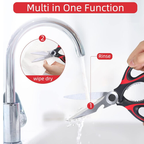 Multifunctional Kitchen Shears, Ultra Sharp Stainless Steel Multipurpose Kitchen Scissors with Clean Cut Performance for Versatile Cooking Needs, 2