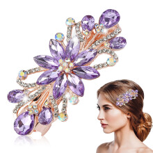 Accessoires de coiffure bohèmes pour mariées, pince à cheveux antidérapante à motif floral en strass et cristal pour une coiffure facile lors