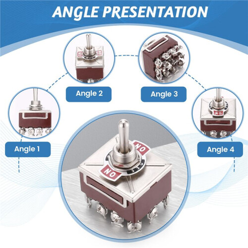 AC 380V 10A /OFF/ 3 Positions 12 Pin Latching Toggle  4PDT 2