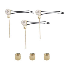 3Pack Ceiling Fan Light  ZE-109 Fan  Ceiling Pull Chain  Replacement (Brass)