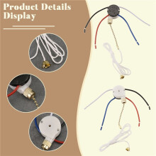 Ceiling Fan  Kit 3 Speed 4 Wire, Fan  Zipper Speed Control , ZE-208S Pull Wire  with Rope Gold