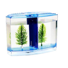 RéServoir de Poissons en Acrylique, Petit Aquarium de Bureau, Adapté au Salon Familial, à la Chambre à Coucher, au Bureau (1,8 L)