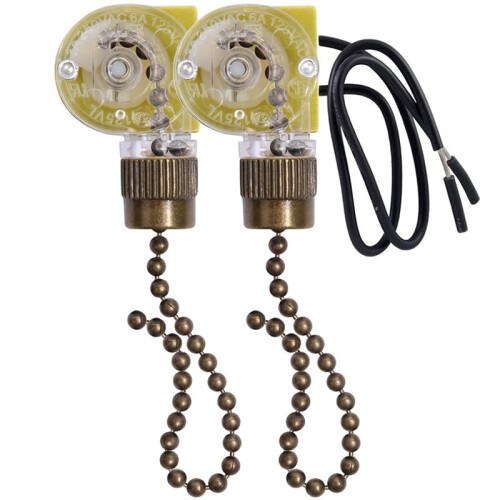 Ceiling Fan Light  Zing Ear ZE-109 Two-Wire Light  with Pull Cords for Ceiling Light Fans Lamps 2Pcs Bronze