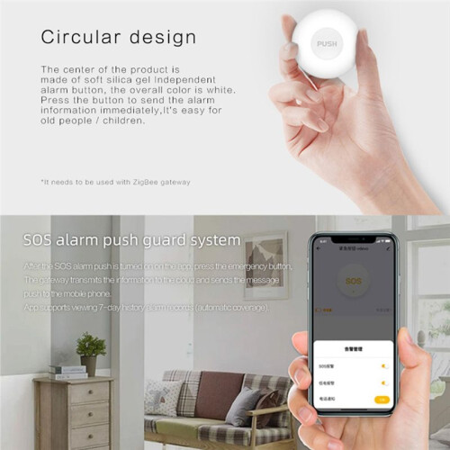 Tuya  Life ZigBee One-Key Alarm SOS Emergency Call Button Wireless Emergency Button  Life App Remote Control 1