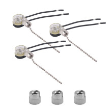 3Pack Ceiling Fan Light  ZE-109 Fan  Ceiling Pull Chain  Replacement (Nickel)