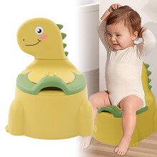 Toddler Potty with Thickening Structure Ergonomic Dinosaur Rubber Base Yellow