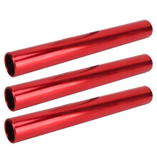 3Pcs Aluminum Alloy Track Relay Batons 30x3.8cm Red for Running Race
