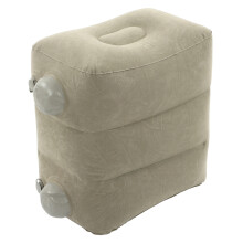 Inflatable Travel Foot Rest Pillow With Adjustable Height For Airplane Car Office Home, Dual Valve Design PVC Flocked Comfortable Foot Stool For Long