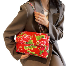 Modische Taschen, Umhängetasche mit Blumenmuster,-Burgund