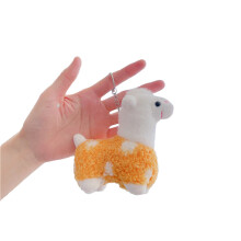 Porte-clés en peluche, jouet en peluche, poupée de dessin-Jaune