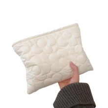 Sac de maquillage de couleur unie, sac à cosmétiques,-Blanc