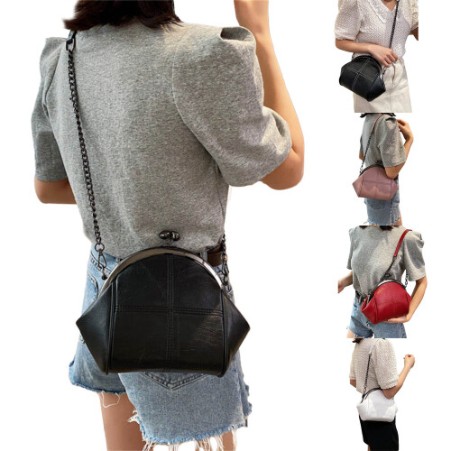 Lightweight and Portable Shoulder Bag PU-black with white 1