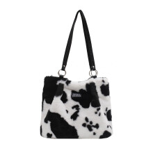 Sac fourre-tout polyvalent à motif de vache en peluche,-Vache