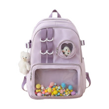 Sac à dos d'école, sac à bandoulière de-Violet Avec pendentif