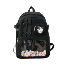 Sac Ă dos en Nylon pour filles, sac Ă dos pour-Sac simple noir