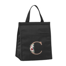 Isolierte Lunchtasche mit Buchstaben- und Blumenmuster, für-C