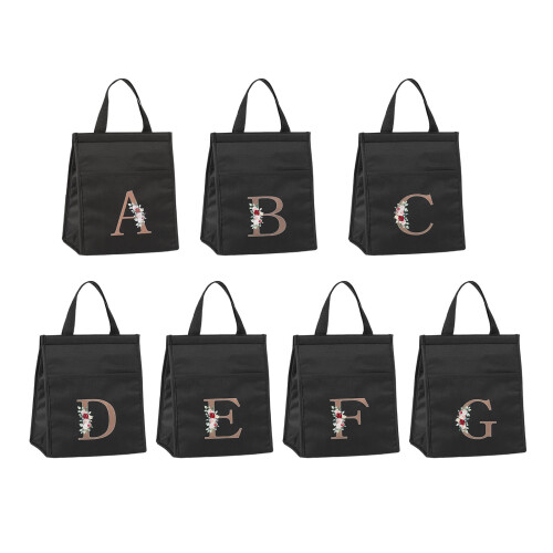 Isolierte Lunchtasche mit Buchstaben- und Blumenmuster, für-C 1