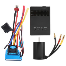 Sistema de motor sin escobillas para coche RC, motor sin escobillas de 2300 KV con ESC impermeable de 60 A y disipador de calor CNC, kit de mejora de