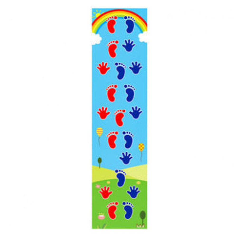Interactive Crawling Mat, Educational Play Mat With Hand And Foot Patterns For Enhanced Child Development, Waterproof Inkjet Cloth Rug For Home Decor,
