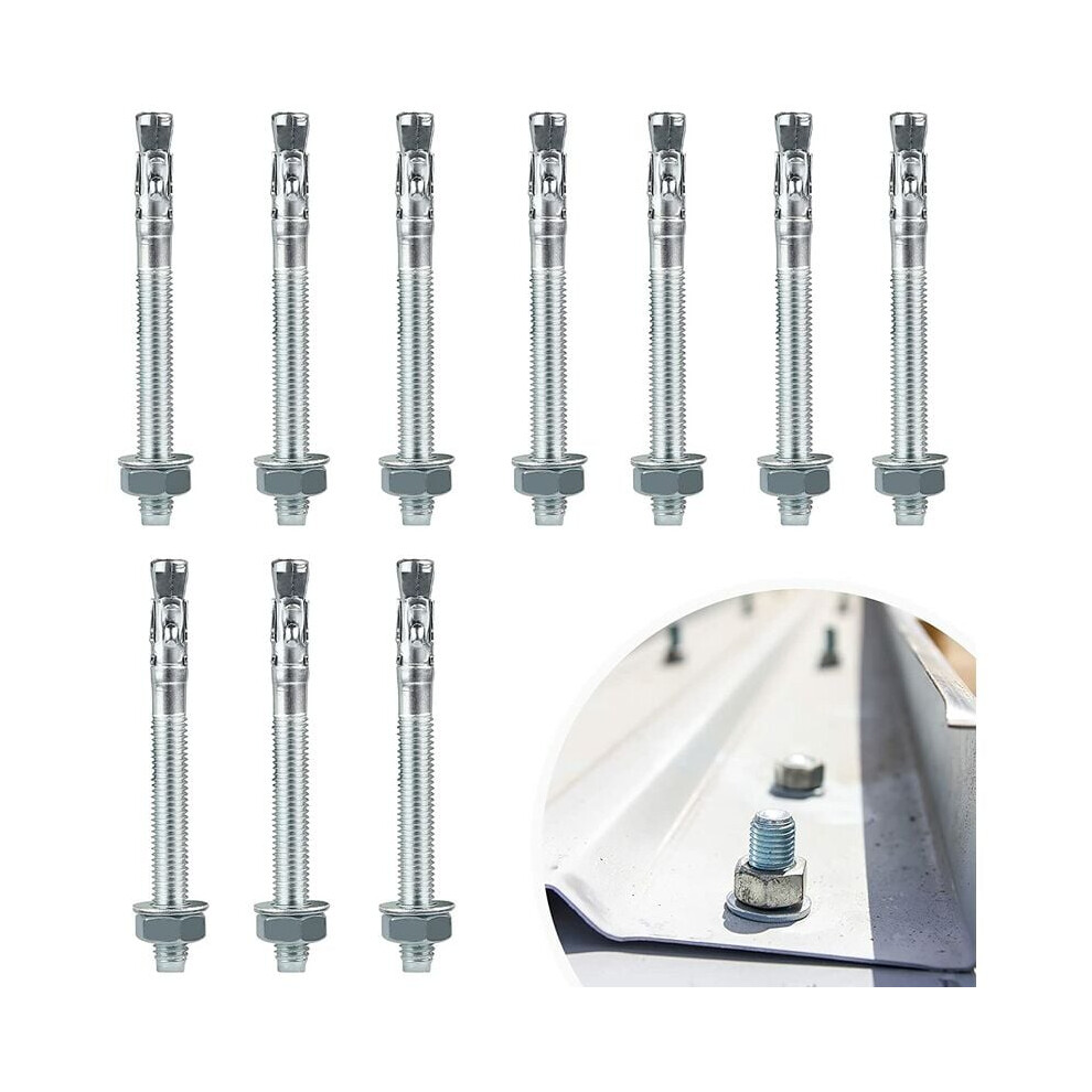 Wedge Anchor For Uncracked Concrete, M10x110mm Galvanized Steel Concrete Anchors, Providing Reliable Support In Industrial And Construction 9405630293692