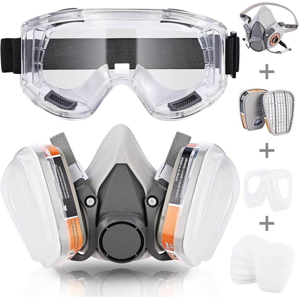 Construction Dust Protection, Reusable Respirator Mask With Double Filtration System For Unmatched Safety, Lightweight & Comfortable Design, Ce 9405630015171