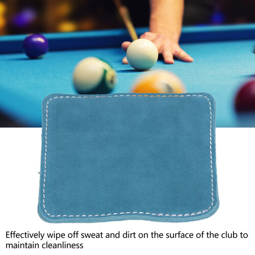 Billard-Queue-Tuchreiniger Polierer, Blau, 9,5x9,5cm, Leder 2