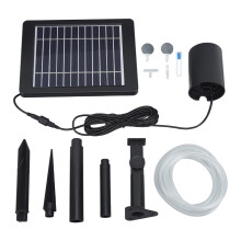 Outdoor Solar Aerator for Ponds, Built-In Battery Solar Powered Air Pump with Bubble Regulator and 3 Working Modes, Portable Solar Oxygen Pump for Aqu