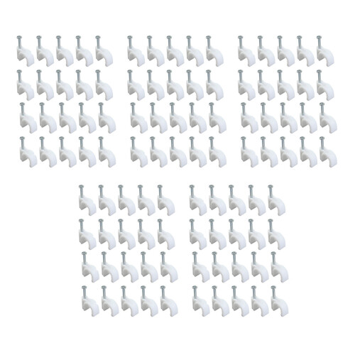 100 Pack 5mm Cable Fixing Clips for Tidy Cord Arrangement - Easy Install 1