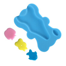 Baby-Badschwamm-Matte 50,5x31x4,5cm rutschfest weicher Cartoon-Blau