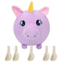 Cute Plush Toy With Balloons Birthday Gift Animal Shape Embroidered Seam Super Soft Stuffed Doll For Kids, Indoor Outdoor Use Promotes Parent Child Re