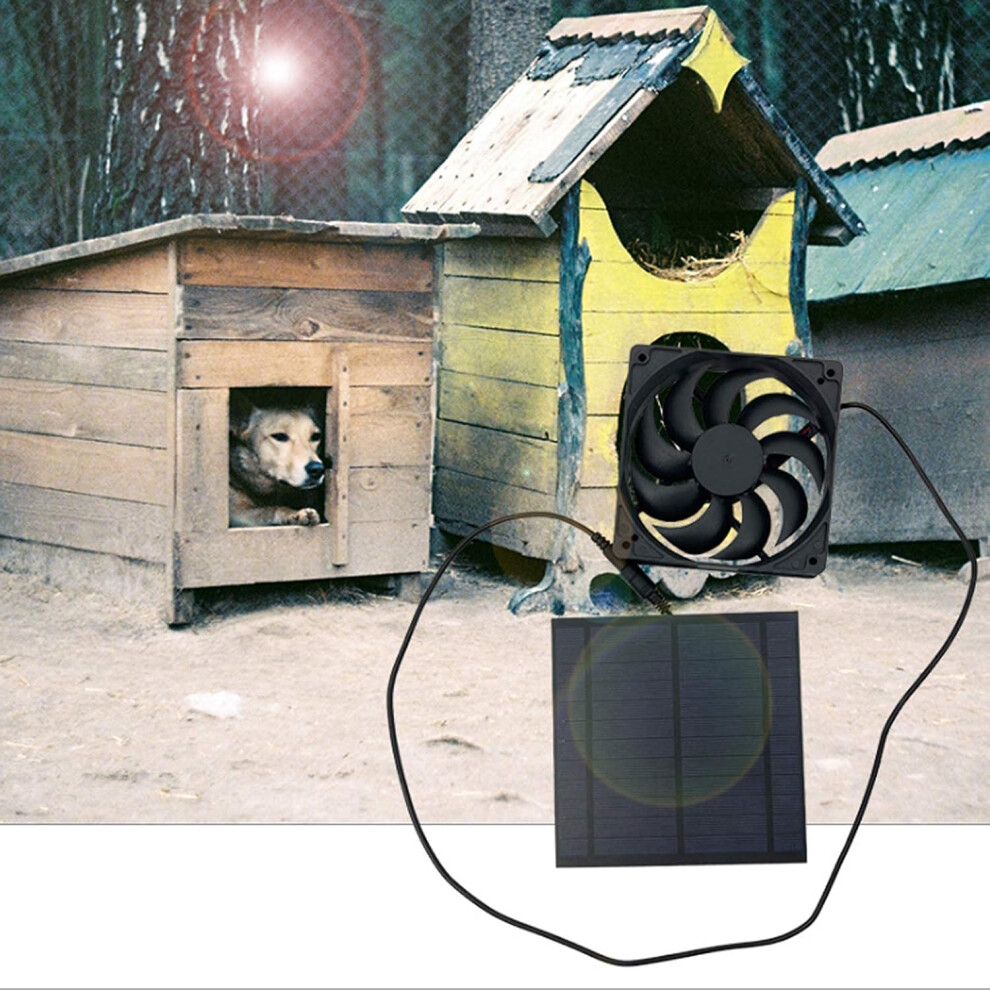 Cooling Ventilation Fan Kit, Solar Exhaust Fan With Polysilicon Solar Panel For Greenhouse Chicken Coop, Weatherproof Dual Fan Air Circulation System 9074015541682