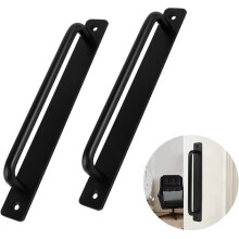 Sliding Barn Door Handle With Wide Application, Premium Material Offers Unmatched Durability And Anti-Rust Protection, 244Mm Black