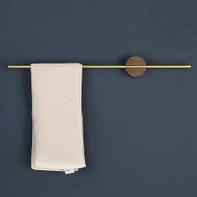 Durable Bathroom Towel Rail, High Quality Material, Easy to Install, Walnut Wood & Copper, Rust Resistance for Your Lavish Bathroom Decor