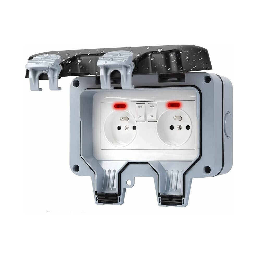 Wall-Mounted Design Outdoor Power Socket, Ip66 Waterproof Rated Weatherproof Receptacle For Laundry Rooms Garages, Features Abs Plastic Construction, 9173940314559